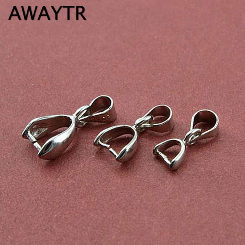 

New Top Sale Wholesale 100pcs 13*5mm Dull Silver Pinch Clip Bail Beads For Jewelry Jewelry Findings DIY Jewelry Accessories