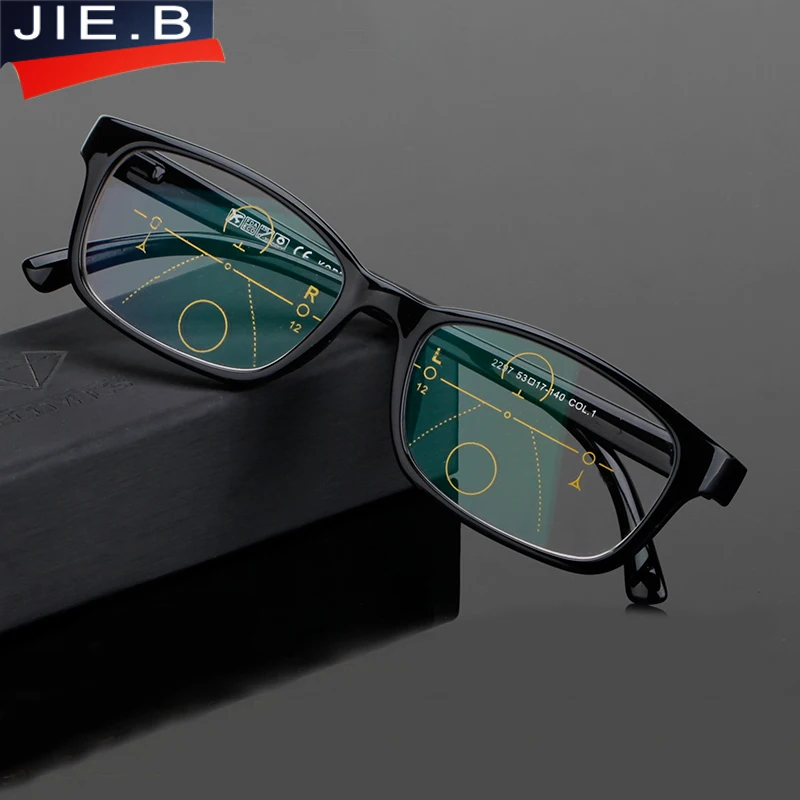 

2017 Anti Reflective progressive Reading Glasses Women Coating Resin Lens Lady Eyeglasses Hypermetropia Multifocal Glasses men