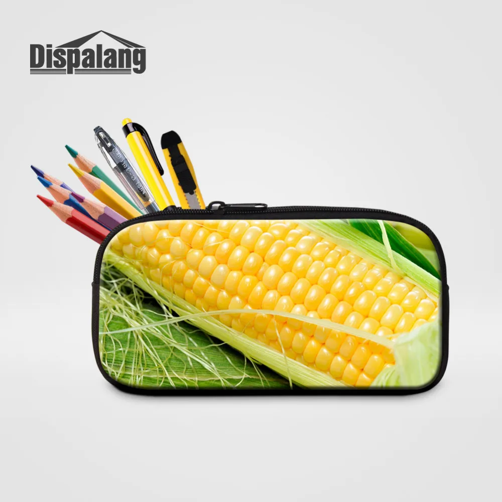 Dispalang Corn Print Pencil Case 3D Vegetables Print Cosmetic Bag