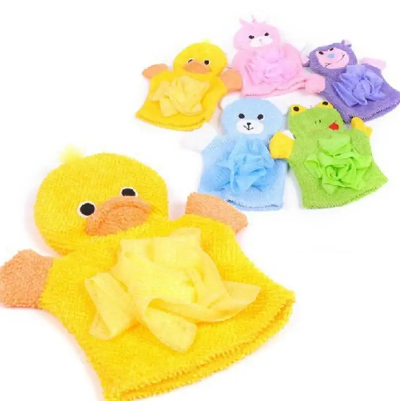 Cartoon Animals Kids Bath Mitten Buddy Duck Frog Rabbit Fun Children