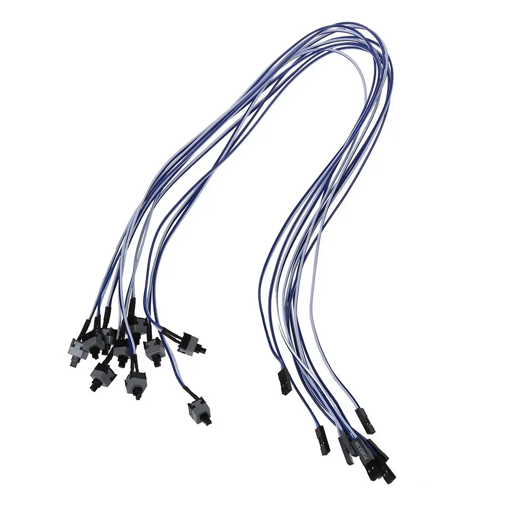 

20" Power Supply Reset Switch Motherboard Cable 10 Pcs