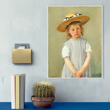 

Poster Print Mary Cassatt Canvas Painting Reproduction Child in a Straw Hat Paintings for Living Room Wall Art Home Decoration