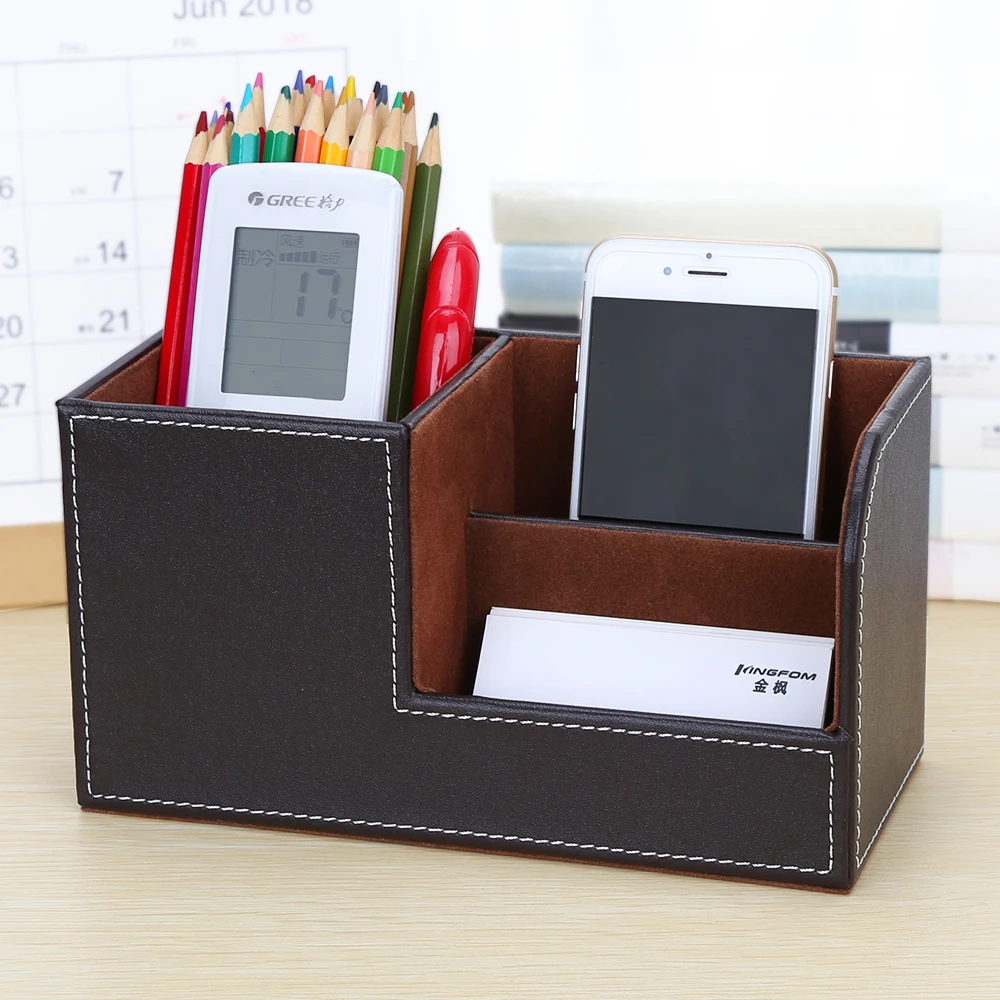  Multi-function Desk Stationery Organizer Marble Pen Pot Pencil Holder Storage Box Case Container 16
