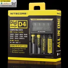 Original nitecore d4 carregador de bateria lcd inteligente de carregamento para 18650 14500 16340 26650 baterias 12v carregador para baterias aa aaa
