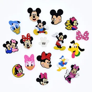 

100PCS Cartoon Mickey Minnie Daisy duck Lovely Soft Decoration Flat back PVC DIY Phone Case Hair Accessories Gadgets Charms