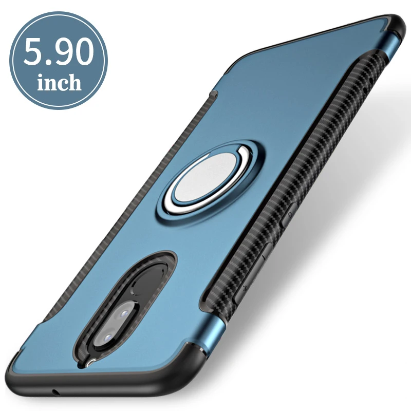 For-Huawei-Mate-10-Lite-Case-Car-Holder-Stand-Magnetic-Suction-Bracket-Finger-Ring-TPU-PC(7)