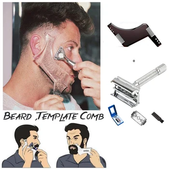 

Beard barba moustache Shaping Template Shower Salon Beard Shaving shave Shape style styling comb care brush Tool