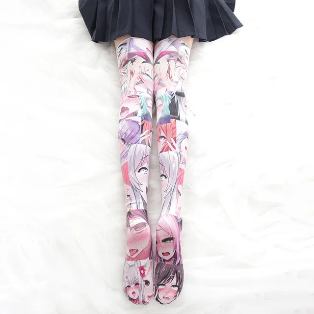 Anime Printed High Thigh Stockings 5