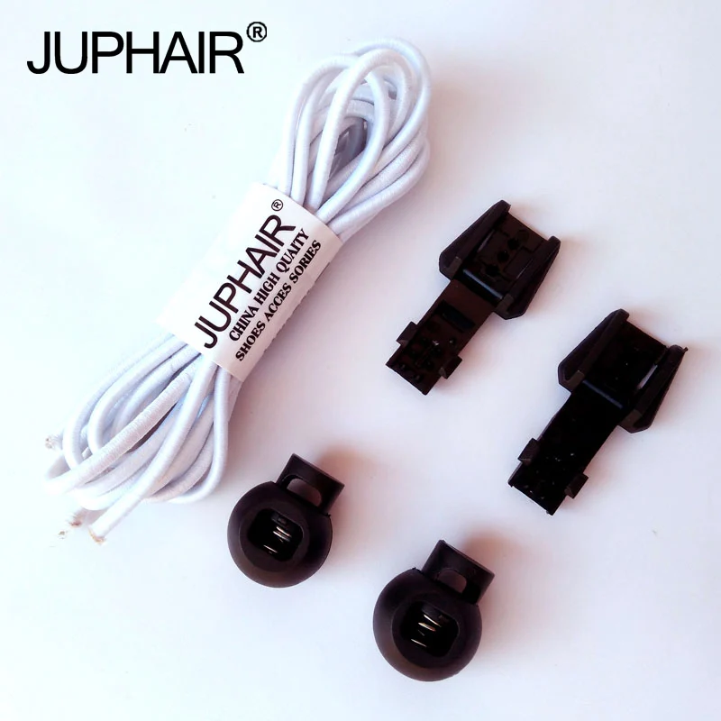 

JUP 1-50 Pairs Men Women White Fashion Tie Locking Elastic Laces Shoestring Run Jogging Triathlon Rubber Elastic Sneakers Sports