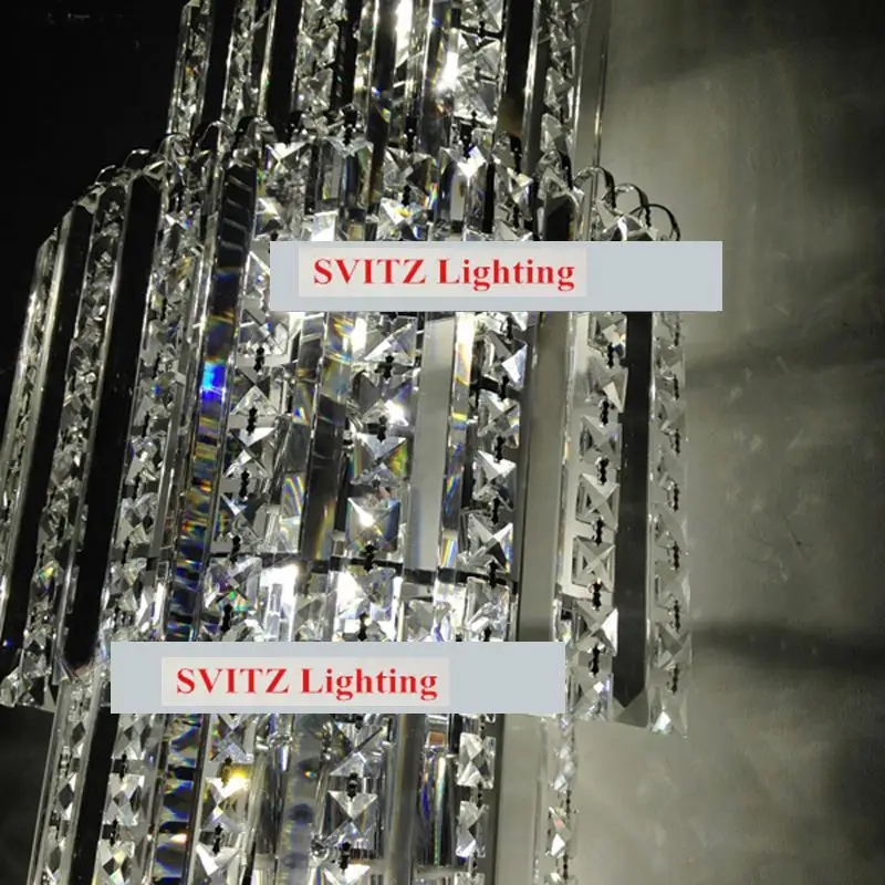 Большой длинный K9 хрустальные светильники и Освещение гостиная Светодиодная лампа стены в помещении Ресторан ар-деко Освещение Современные настенные бра arandela