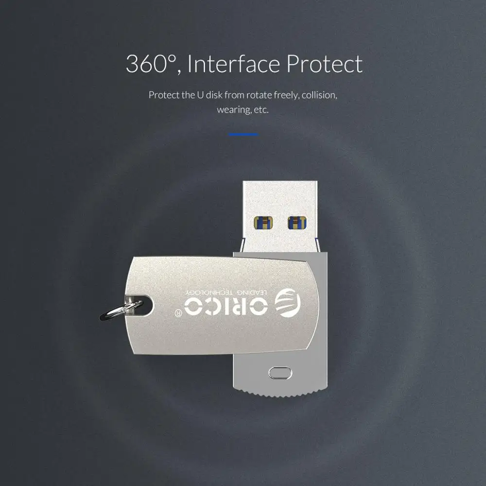 USB флеш накопитель ORICO 64 ГБ 32 16 3 0 интерфейс A диск с кольцом для ключей мобильный