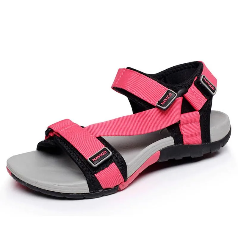 Женские босоножки; коллекция года; Летние яркие пляжные сандалии на плоской подошве; нескользящие шлепанцы; женская летняя обувь; женские сандалии - Цвет: Розовый