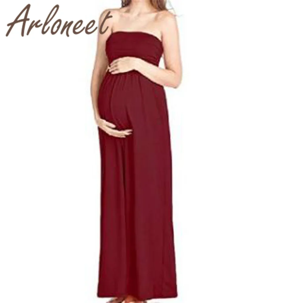 Одежда arloneet для женщин; элегантные платья для беременных; однотонное платье с открытыми плечами; длинное повседневное летнее платье для вечеринок; платье для беременных - Цвет: WE