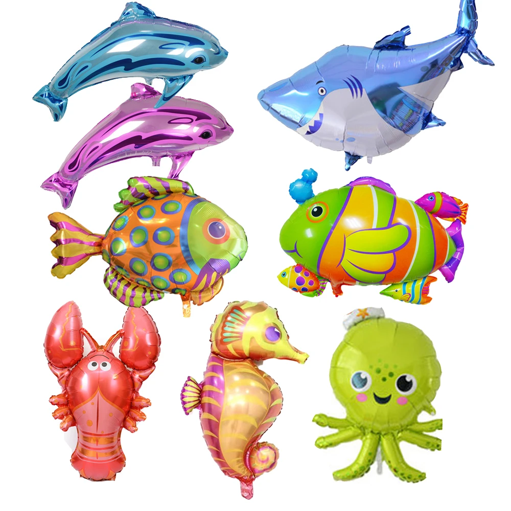 海の魚大きな海馬タコの魚のホイル風船かわいい動物のテーマパーティー子供の誕生日パーティーの装飾ヘリウム風船 Balloon Balloon Balloon Decoration Partyballoons Party Decoration Aliexpress