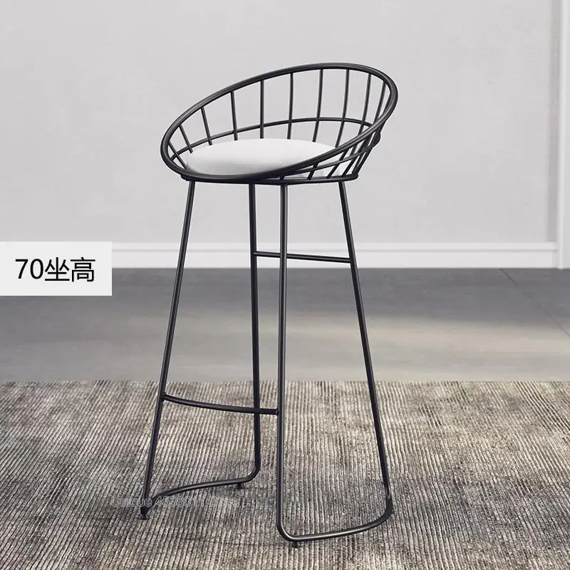 Nordic кованого железа барный стул творческий обеденный стул простой магазин чая высокий стол cafe спинки стульчик - Цвет: high 70cm