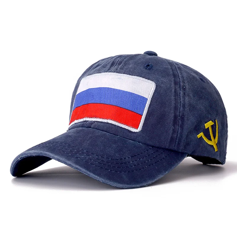 Года сезон весна-лето бейсболка кепка русский бейсболка с флагом высокое качество промывают хлопок шляпа дешевые CCCP кепка мужская женская - Цвет: Navy Blue