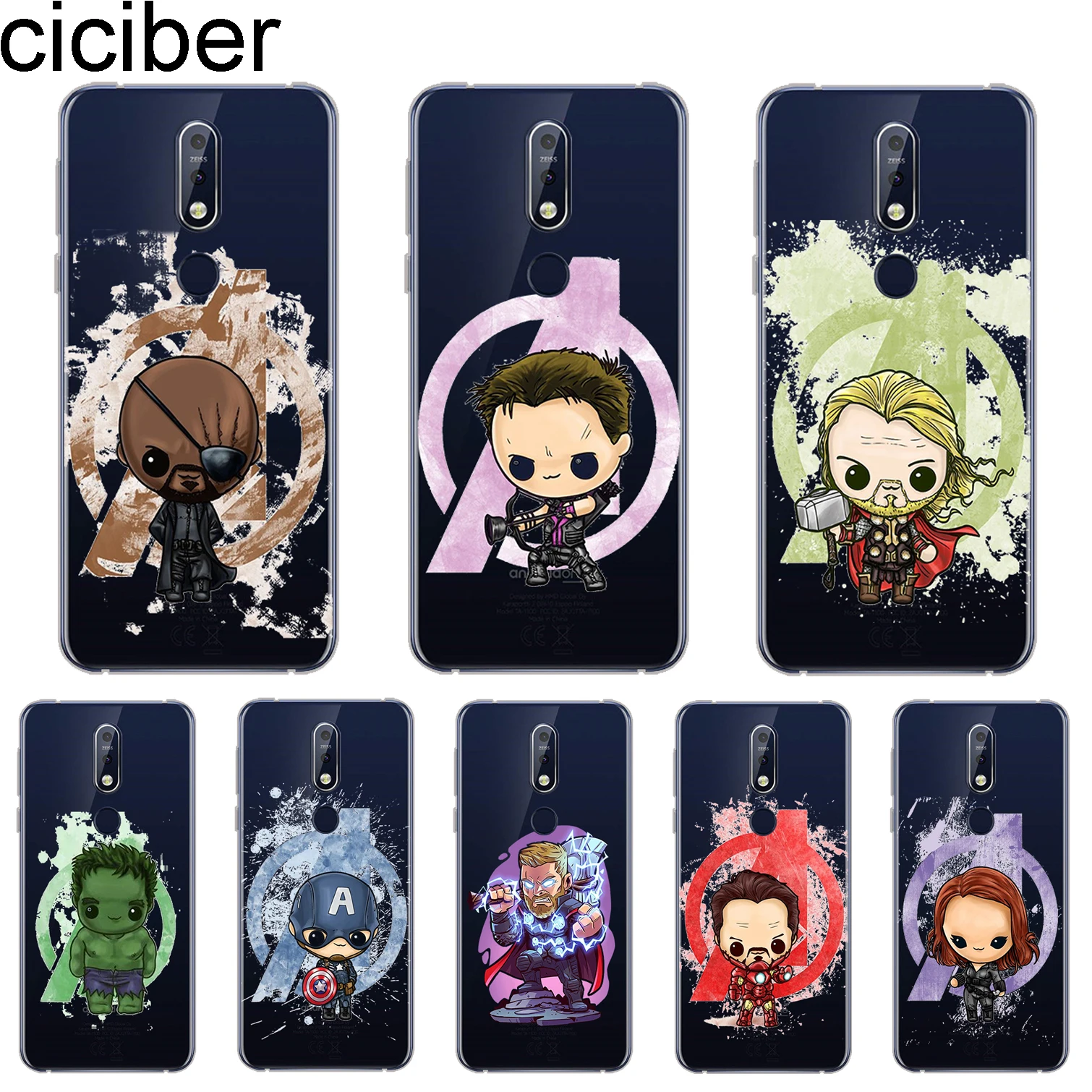 

ciciber For Nokia 8 8.1 7 7.1 6 6.1 5 5.1 3 3.1 2 2.1 Plus 9 PureView Phone Cases for Nokia X7 X6 X5 X3 Soft TPU Marvel Iron Man