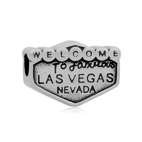 Welcome To Las Vegas Nevada Tourism Landmark DIY Jewelry Findings Stainless Steel European Charm ...