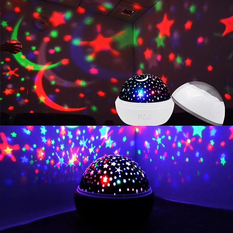 Светодиодный проекционный светильник звездное небо луна лампа проектор USB заряжаемый Ночной светильник украшения для спальни рождественские подарки для детей