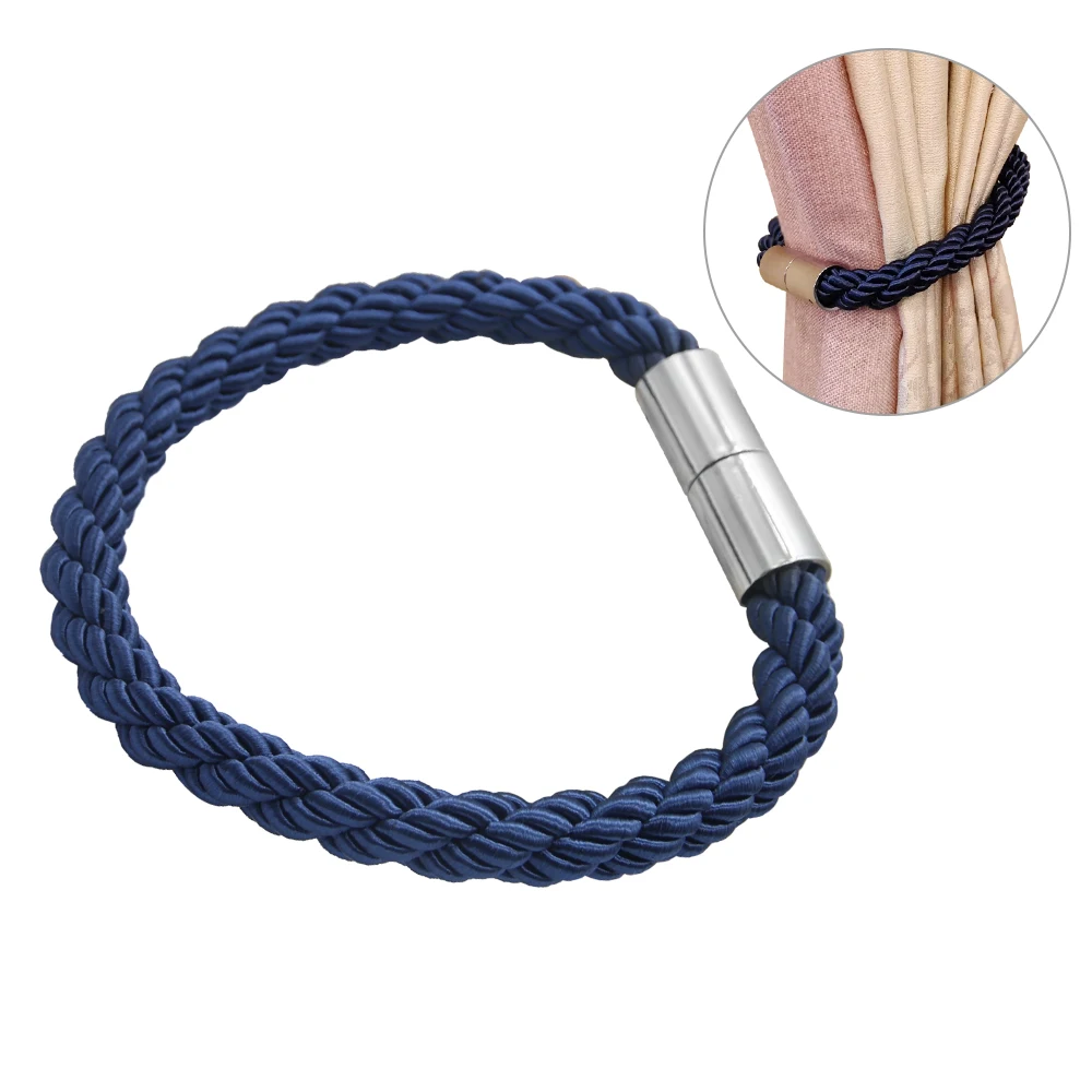 navy blue Urijk Tieback Магнитная занавеска s Магнитная занавеска бинты Пряжка Магнитная текстильная креативная шторка ремень аксессуары - Цвет: navy blue