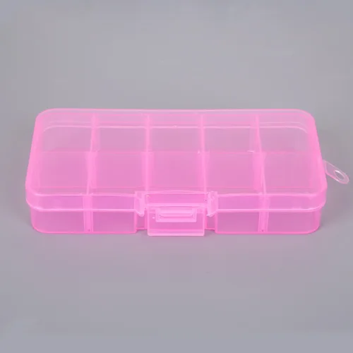 1 шт. 10 слотов DIY Регулируемый Органайзер коробка 7 цветов прозрачный цвет Splittable пластиковые ящики для хранения для мелких предметов - Цвет: Pink