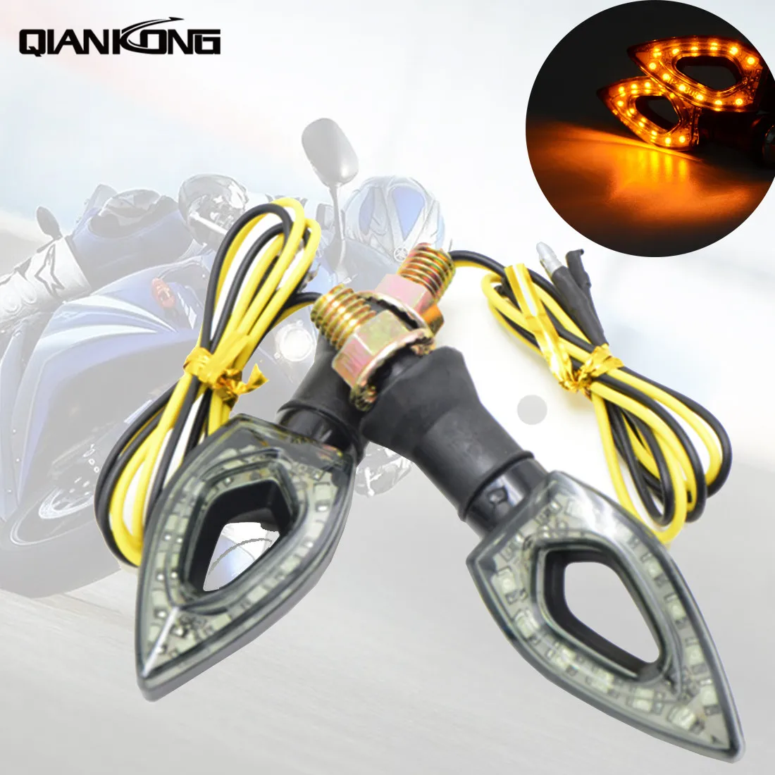 

12V 15 LED Turn Signal Motorcycle Light Amber Blade Lamp Indicator Blinker For BMW R1200ST S1000 S1000XR S1000 RR ktm790 cb500f
