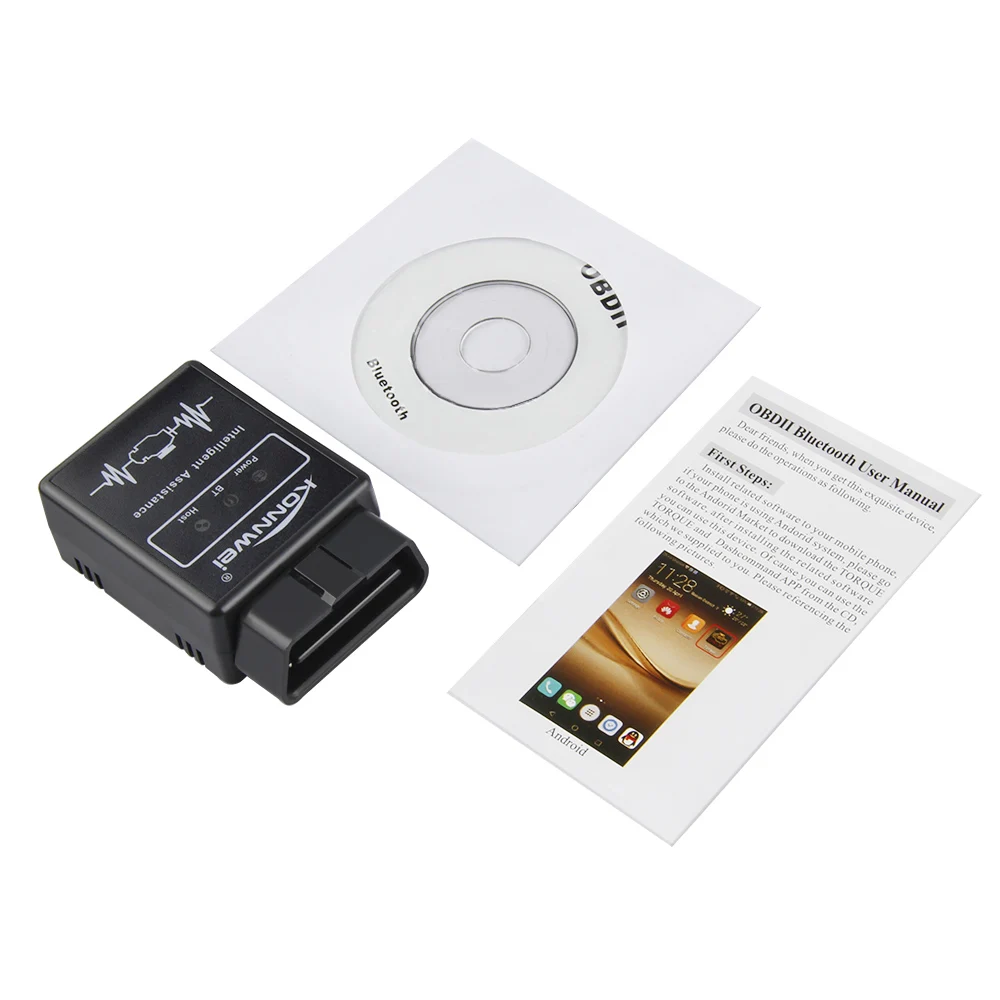 ELM327 V1.5 сканер OBD2 KONNWEI KW912 Bluetooth Автосканер PIC18F25K80 диагностический инструмент OBD 2 ELM