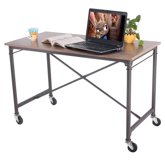 Giantex Computer Desk Laptop Writing Table Wheels Rolling Portable Giantex Computer Desk Laptop Writing Table Wheels Rolling Portable Wood Modern Home Office Furniture Hw51983