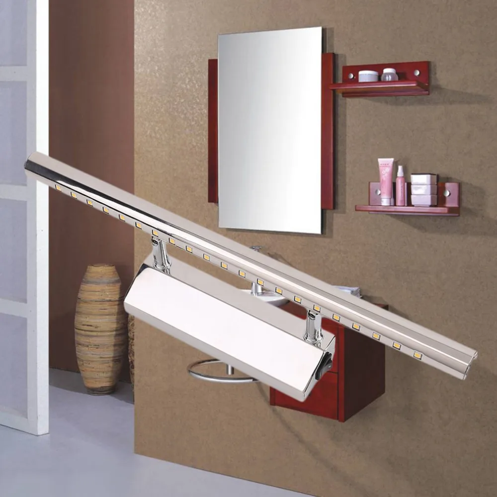 

5W LED Stainless Steel Mirror Lamp Waterproof Wall Mounted Rotatable SMD5050 Bathroom Mirror Light with Switch Quality