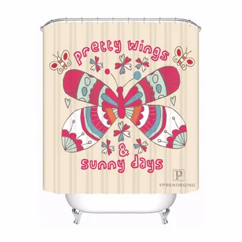 

Custom Colorful Butterfly Bathroom Acceptable Shower Curtain Polyester Fabric Bathroom Curtain #180320-01-02