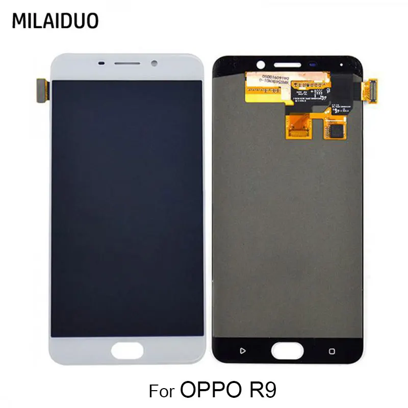 

LCD Display For OPPO R9 R9m R9tm Touch Screen Digitizer LCD For OPPO R9 Plus Full Assembly Replacement Parts 5.5" White No Frame