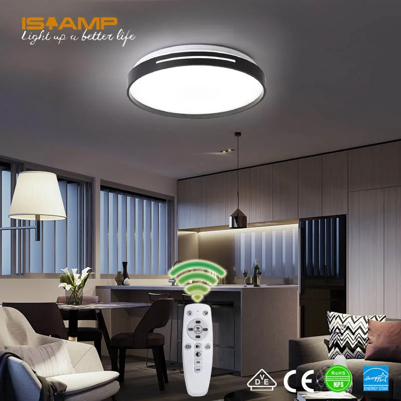 

ISRAMP Lightweight LED Ceiling Light 24W/48W Adjustable Three Colors Brand Quality Ceiling LED Lamp Lighting Remote Control