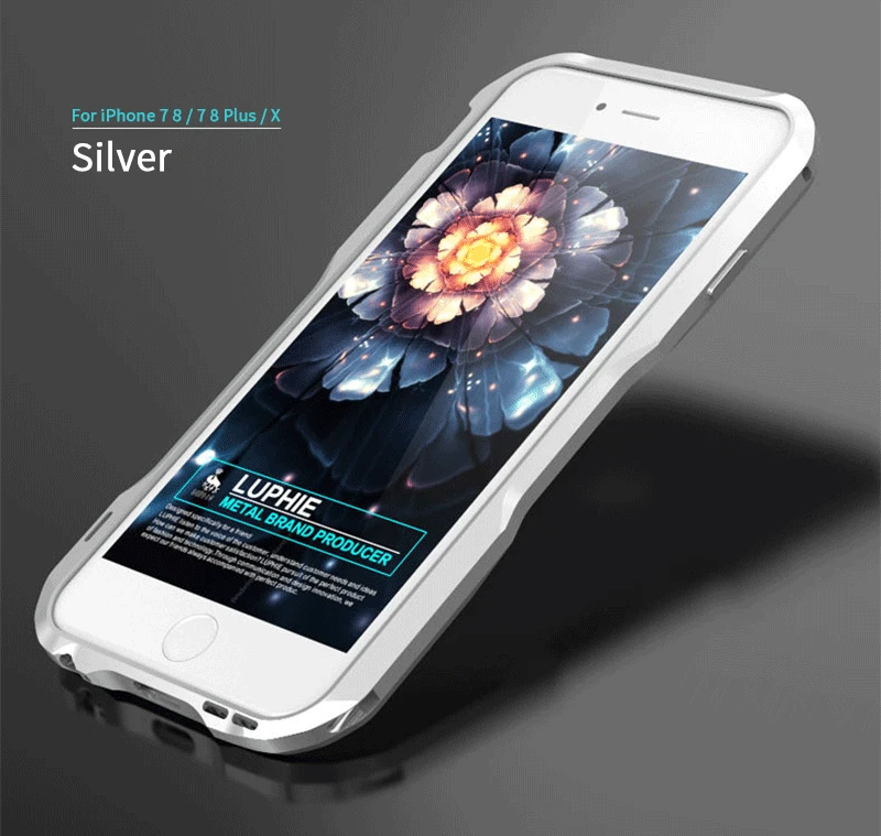 LUPHIE Shockproof Case Cover For iPhone X 8 7 Plus Metal Bumper Armor Case (14)