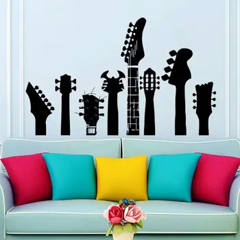

Wall Decals Various Guitar Necks Wall Sticker Fingerboard Vinyl Sticker Teen Boys Room Decoration Vinyl Guitar Wall Mural AY1029