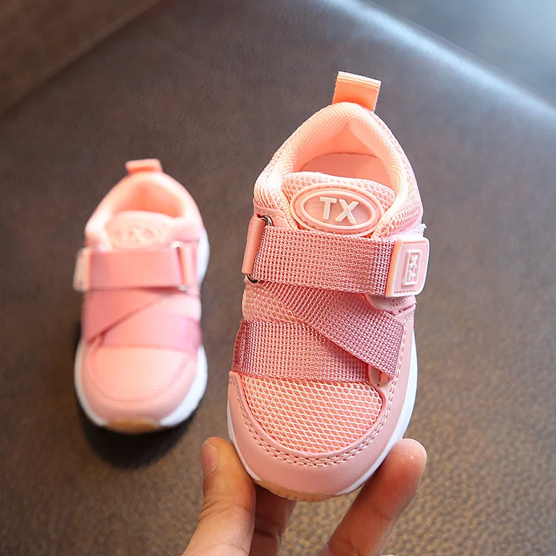 

Toddler Boy Sneakers Black Children Sport Shoes 2018 Spring Autumn Girl Shoes Elastic Band Breathable Mesh Baby Girl Sneakers