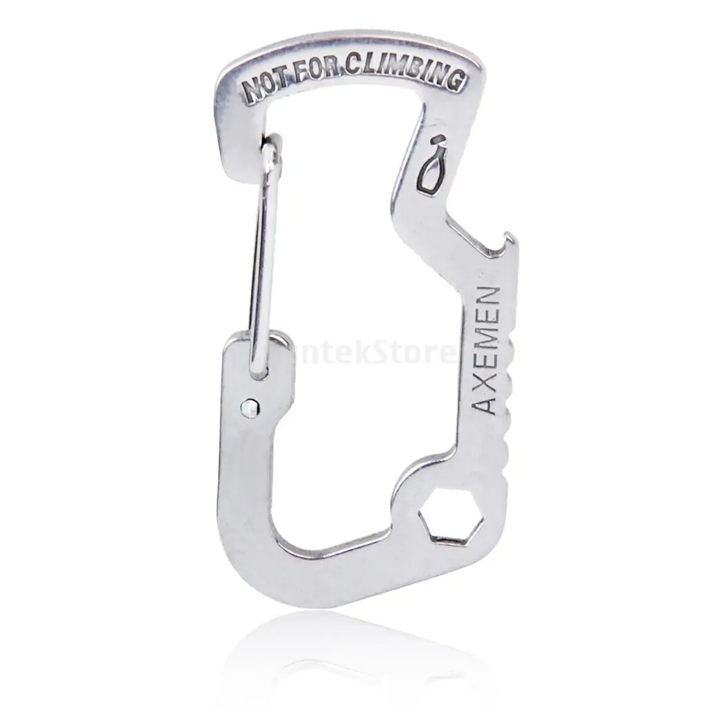 

Multi-function Carabiner Keychain Clip Bottle Opener Screw-driver Tool Camp