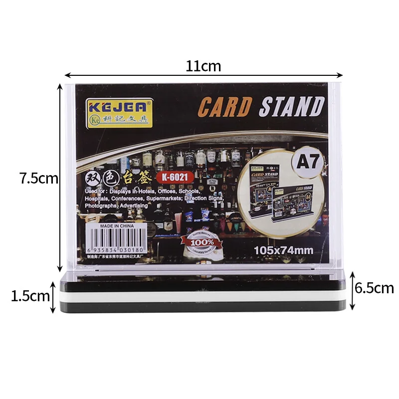 Прозрачная Т-образная подставка для карт, стол, меню, обслуживание, этикетка, офис, бизнес, ресторан, для встречи, Настольная этикетка, рамка для карт, держатель для карт - Color: A7 105x74mm