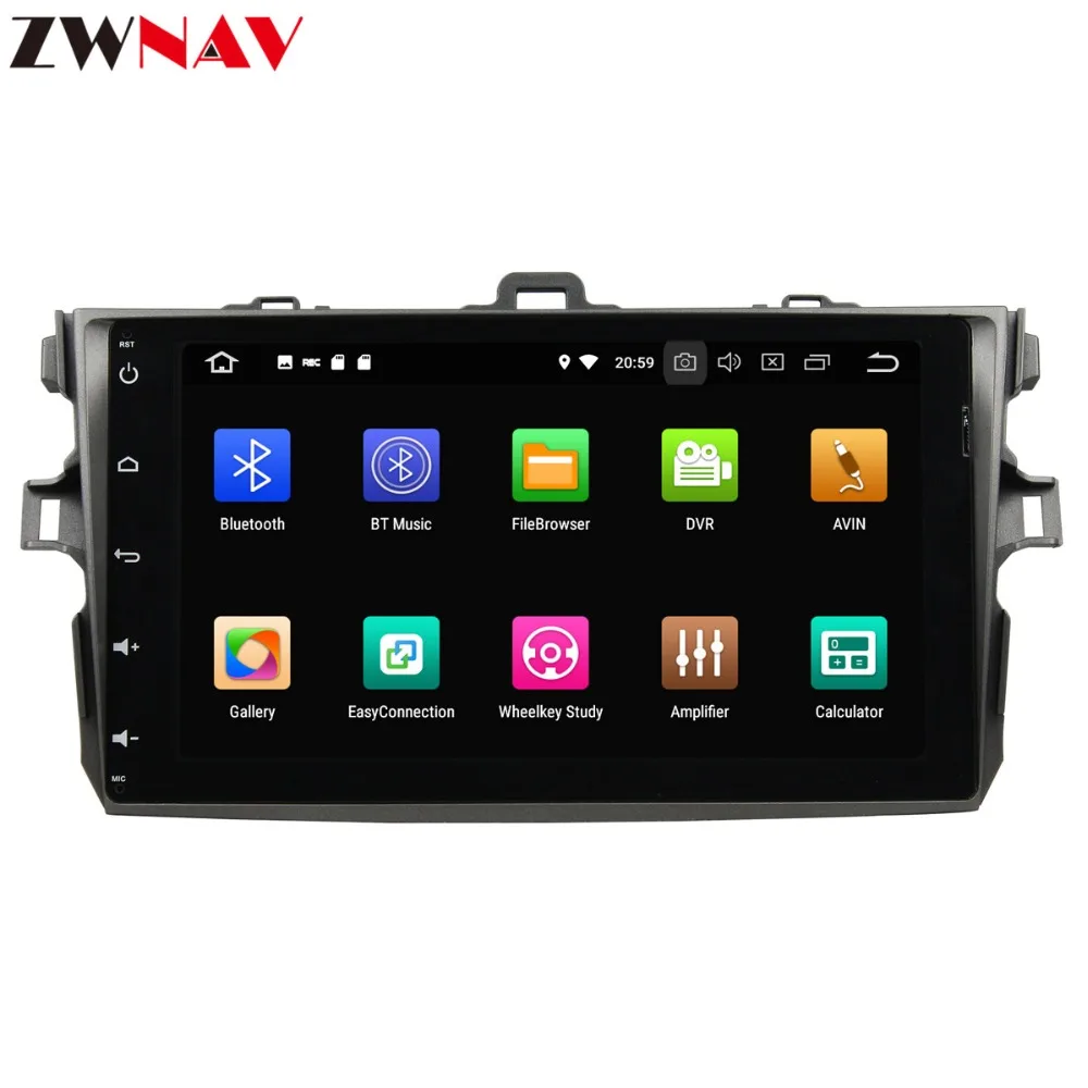 ZWNAV Android 9,0 9 дюймов Автомобильный dvd-плеер gps навигация для TOYOTA COROLLA 2006-2011 головное устройство мультимедийный плеер магнитофон