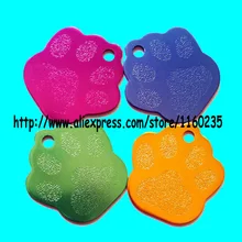 20 шт./партия(6-8 цветов) дешевые оптовые бирки для собак с принтом лапы/бирки для кличка для домашних животных