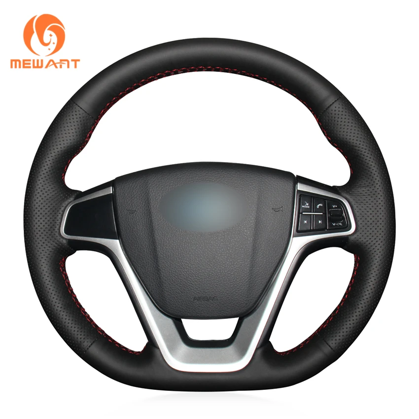 MEWANT черный чехол рулевого колеса автомобиля из натуральной кожи для Geely EMGRAND GT 2015
