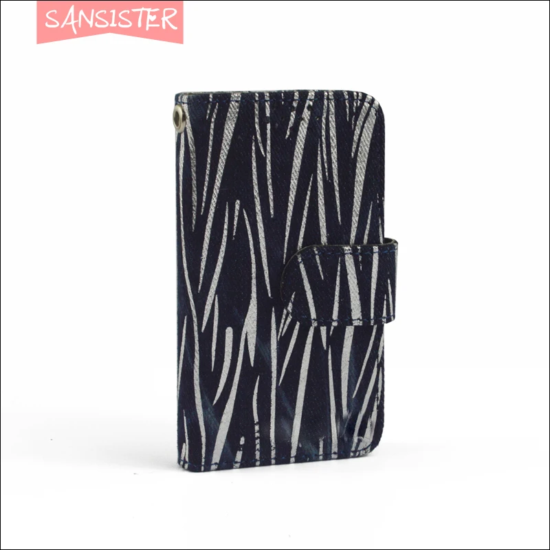 Flip bag phone case for htc desire 320 Sansister customized denim wallet flip cover with card slots unique and fashion design | Мобильные