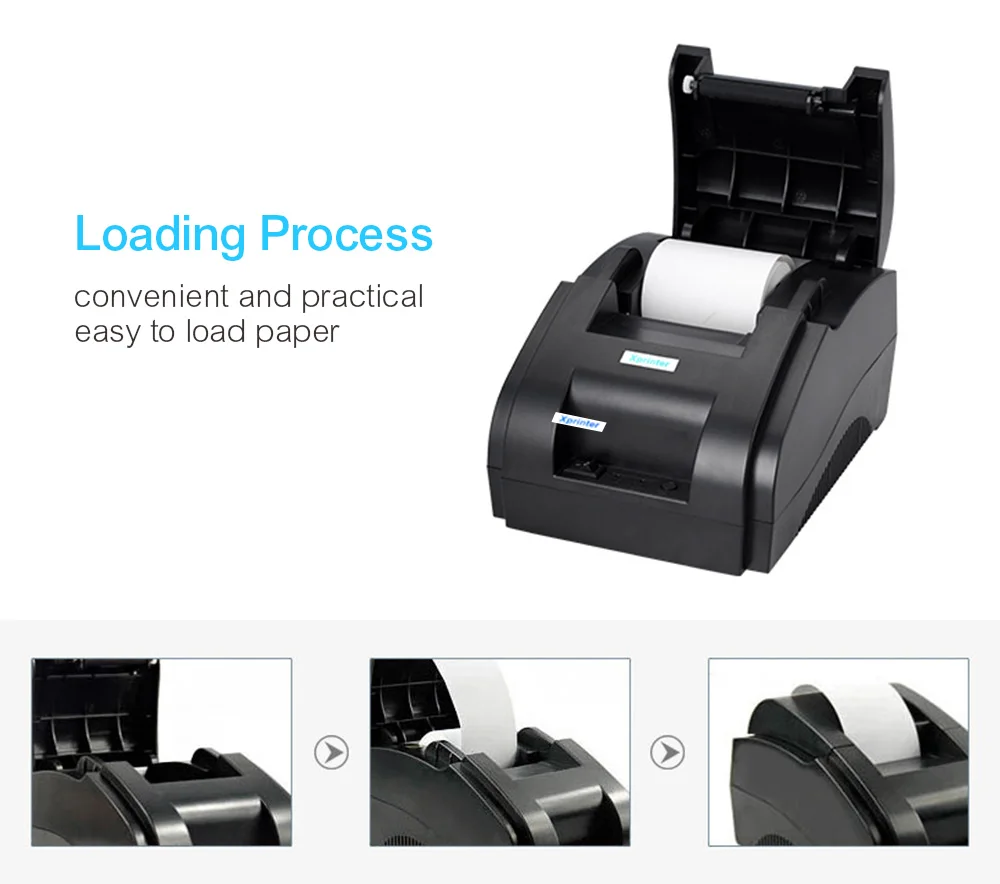 58mm thermal Receipt pirnter low noise POS printer commercial retail POS systems USB Port mini photo printer