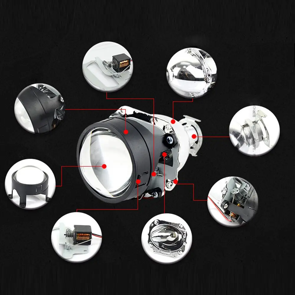 2,5 дюймовые мини линзы проектора bi xenon подходят для H1 H4 H7 автомобильные фары комплект для сборки мотоцикла