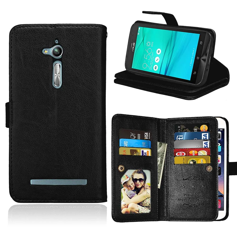 Wallet Flip Case For Asus Zenfone Go ZB500KL PU Leather Cover for Live ZB501KL Bag 3 | Мобильные телефоны и аксессуары