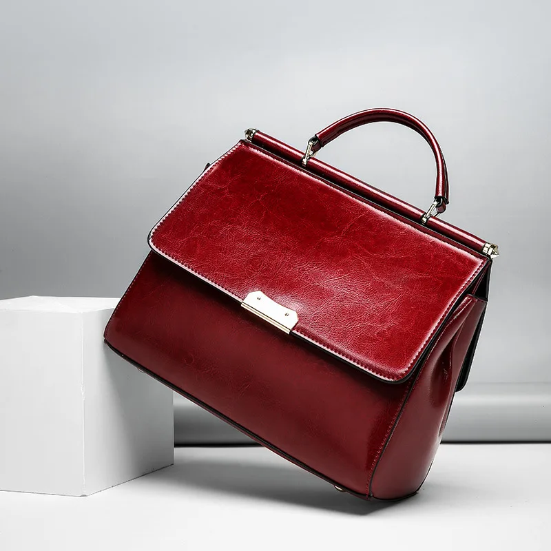 

2017 Women Handbags Ladies Cow Leather Office Tote Bag Women's Famous Ladies Flap bag High Quality Black Shoulder Messenger Bag