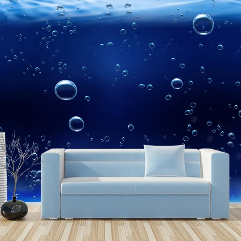 

Dropship Fatman Nordic Dark Blue Sea Scenery Bubble Wallpaper Home Improvement 3d Wall Murals Restaurant Wallpaper Papel Pintado