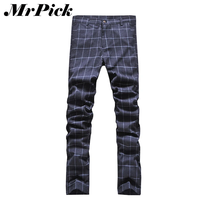 

2015 Fashion Brand Design Suit Pants Casual Slim Fit Palid Formal Wedding Long Pants 2 Colors E1646-Euro