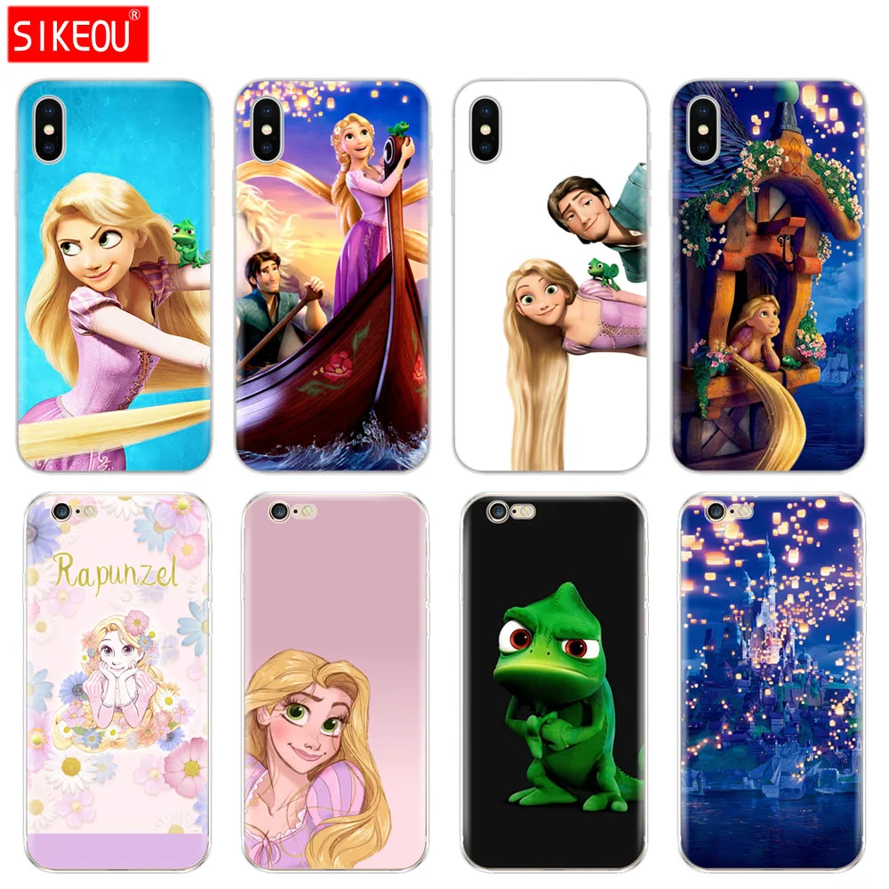 

Silicone Cover Phone Case For Iphone 6 X 8 7 6s 5 5s SE Plus 10 XR XS Max Case Rapunzel