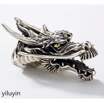 

KJJEAXCMY S990 cut - out lace open rich and pure silver Thai silver antique sweater pendant