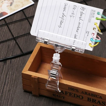 

2pcs/lot Plastic Sign Display Price Label Tag Clip Clear Transparent Plastic Advertising Clips Holders In Supermarket Retails